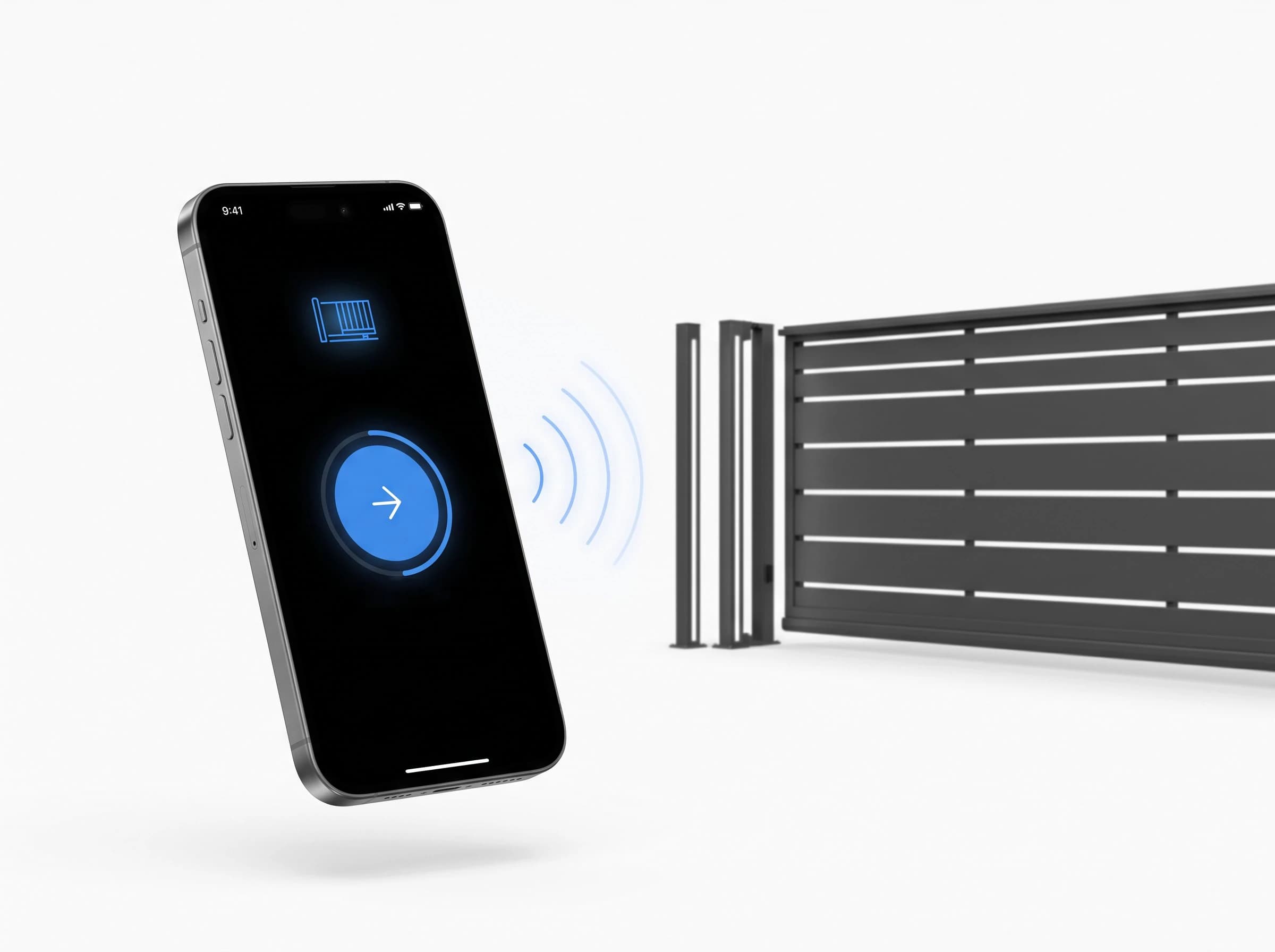 Otevření posuvné brány jedním tlačítkem v mobilu přes GSM klíč