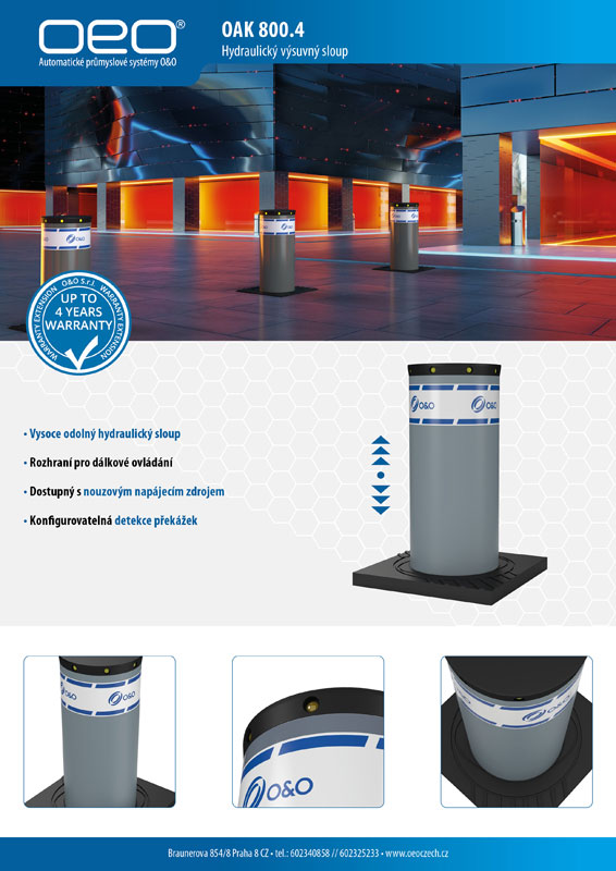 OAK 800.4 automatický výsuvný sloup leaflet