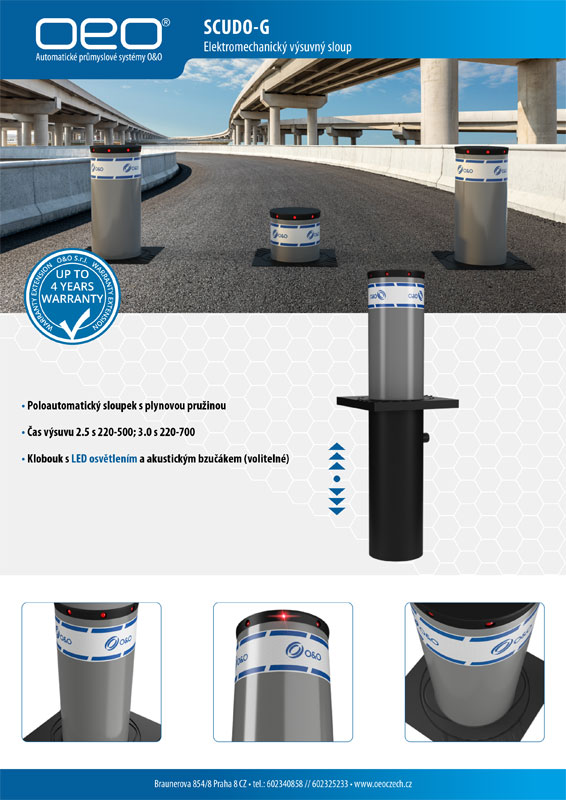 Scudo G - automatický výsuvný sloup leaflet